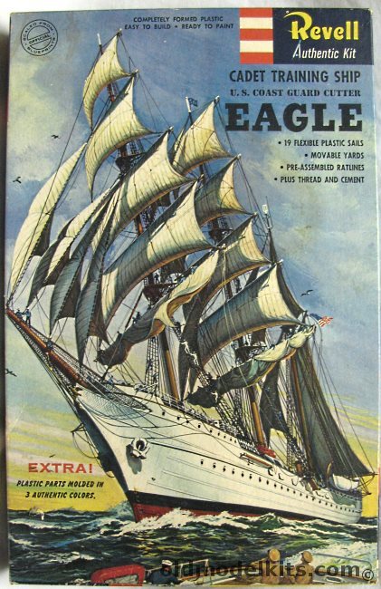 Revell 1/254 US CG Cutter Eagle with Sails - 'S' Issue, H347-298 plastic model kit